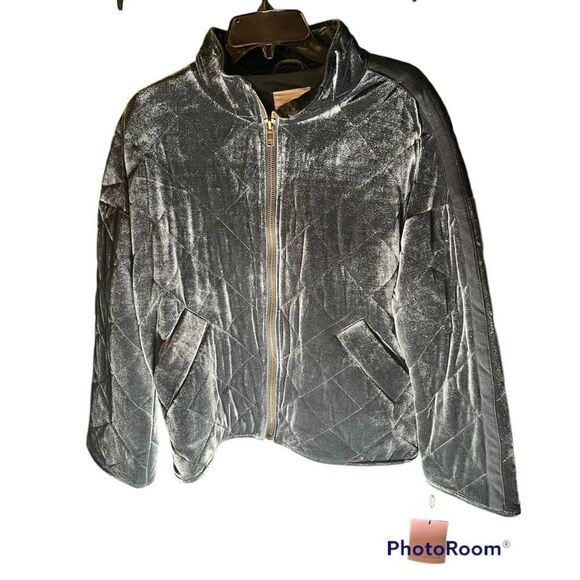 Avec Les Fils Box Quilt Charcoal Navy Oversize Jacket - Picture 1 of 10